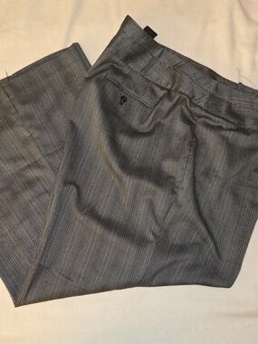 Lane Bryant Gray and Black Pinstripe Wide Leg Trousers 26W NWT